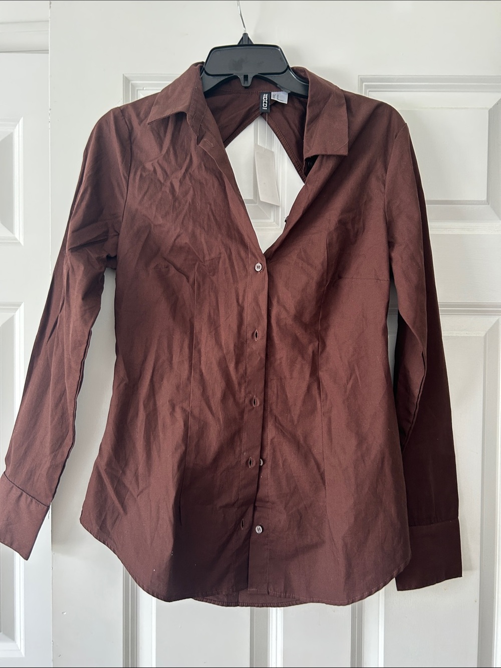 Divided Women's Button-Down Shirt in Deep Brown